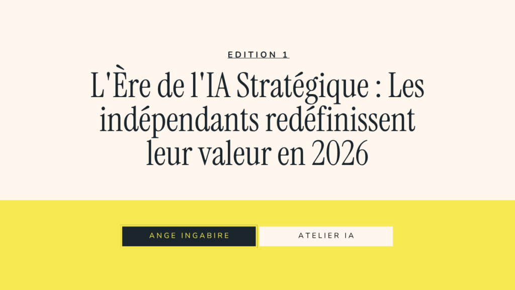 L'Ère de l'IA Stratégique : Les Indépendants Redéfinissent Leur Valeur en 2026